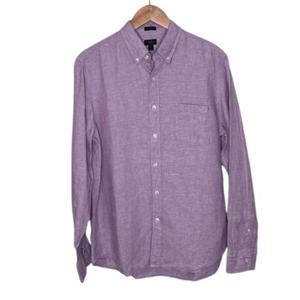 J. Crew Factory Linen Slim Fit Button Down shirt men's size large